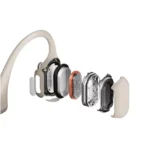 Shokz OpenRun Pro Premium Bone Conduction Open-Ear Bluetooth Sport Headphones (Beige)