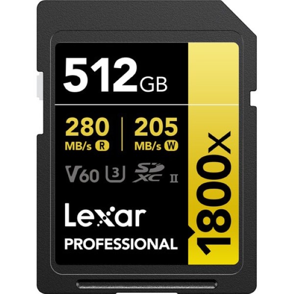 Lexar 512GB Professional 1800x sdxc