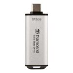 Transcend 300C 512GB USB C Portable External SSD (Silver) - Image 2