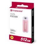 Transcend 300C 512GB USB C Portable External SSD (Pink) - Image 2