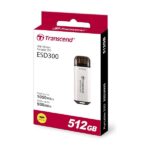 Transcend 300C 512GB USB C Portable External SSD (Silver) - Image 3