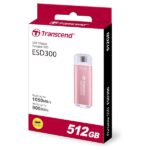 Transcend 300C 1TB USB C Portable External SSD (Pink) - Image 2