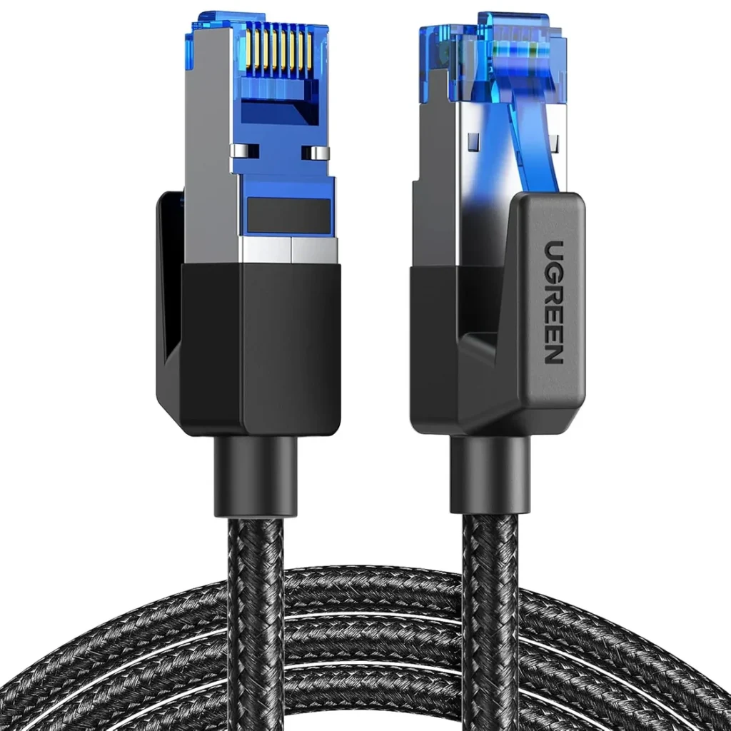 UGREEN 1M Cat 8 Ethernet Cable 40Gbps 2000MHz Pure Copper Braided Shielded RJ45 Gaming Streaming 4K 8K Network Cable 80429