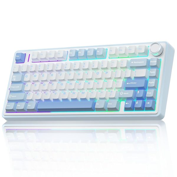 AULA F75 75% Wireless Mechanical Keyboard | Hot Swappable | Pre-lubed Linear Switches | RGB Backlit | 2.4GHz/Type-C/Bluetooth Gaming Keyboard (Keyboard