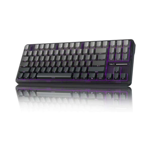 AULA F87 Wireless Side Engraved Keycaps Mechanical Keyboard (Gradient Gray