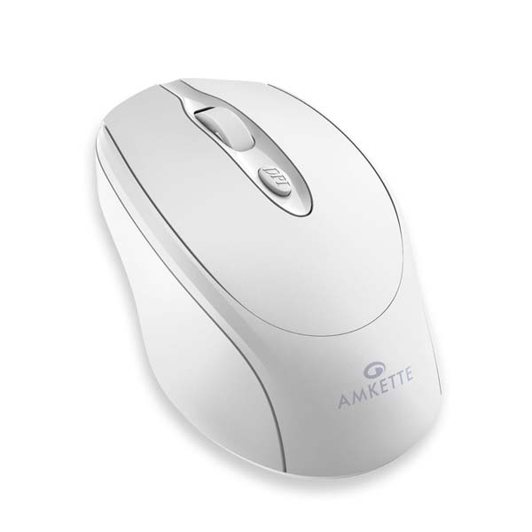 Amkette Hush Pro Byte Plus Rechargeable Wireless Mouse (White)