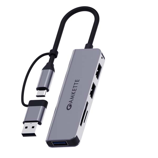 Amkette Type A+C 5 in 1 USB 3.0 Hub