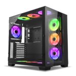 Ant Esports Crystal XL (ATX) Mid Tower Without Fan Cabinet (Black) - Image 4