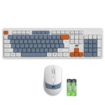 Ant Master 30 Pro Wireless Combo Keyboard & Mouse Set (White Grey Orange)