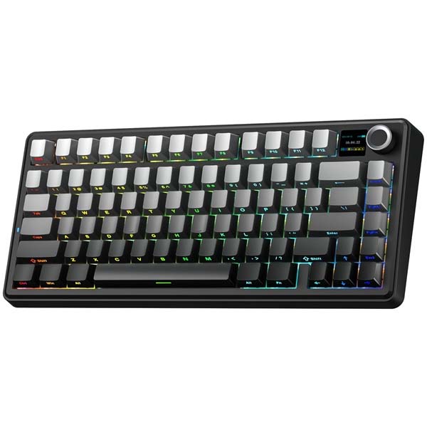 Aula F75 MAX Side-Engraved Keycaps Wireless 3 in 1 Mechanical Gaming Keyboard with Screen and Knob