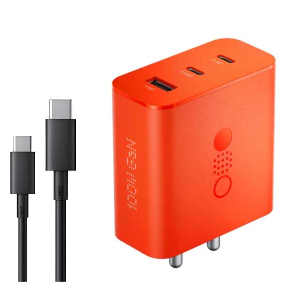 CMF BY NOTHING 100 W Power GaN 5 A 3 Port Mobile Charger with Detachable Cable (Orange