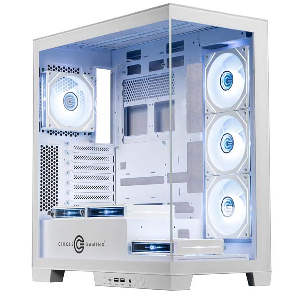 Circle Defender ZX7 BTF ATX Mid-Tower Gaming Cabinet (White)