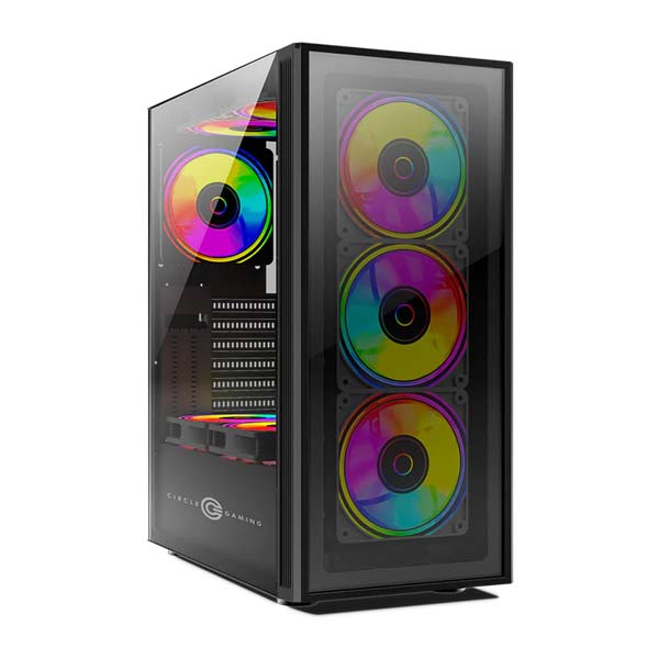 Circle Elegantor M3 Glass M-ATX Tower Gaming Cabinet (Black)