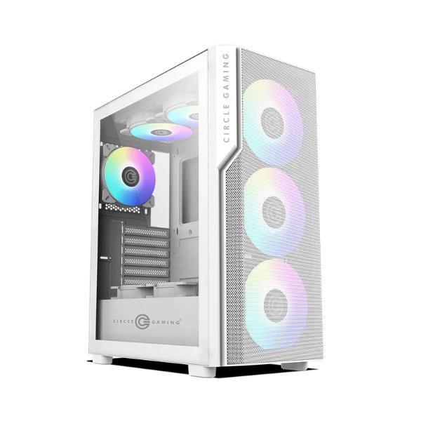 Circle Eliminator X5 Mid-Tower Computer Case Gaming Cabinet - White