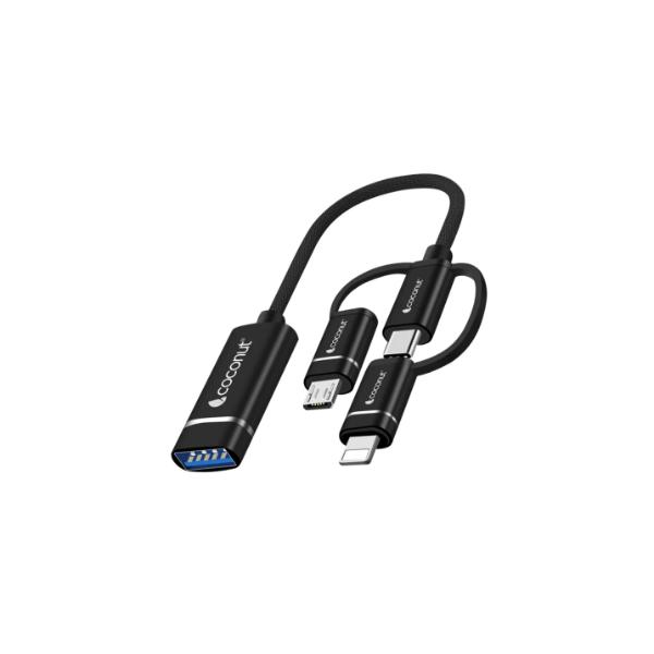Coconut OT04 USB3.0 to Lightning + MicroUSB + Type C