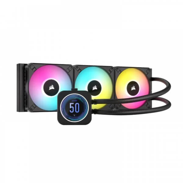 Corsair ICUE H150i Elite LCD XT Display RGB Black All In One 360mm CPU Liquid Cooler 1