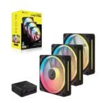 Corsair iCUE LINK LX120-R RGB 120mm PWM Reverse Fans Starter Kit – Black