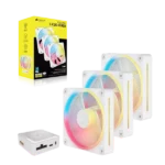 Corsair iCUE LINK LX120-R RGB 120mm PWM Reverse Fans Starter Kit - White