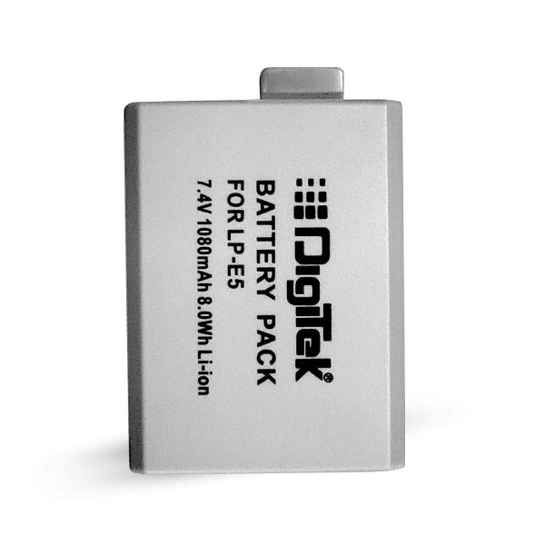 DIGITEK® (LP-E5) 1080mAh LP-E5 Rechargeable Li-ion Battery for Canon Cameras (Grey)
