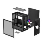 DeepCool Cyclops ARGB E ATX Mid Tower Cabinet With Tempered Glass Side Panel Black 7