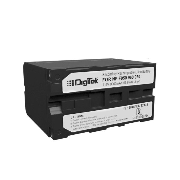 Digitek NP-F950-960-970 9000 mAh 7.4V Rechargeable Lithium Ion Battery for Camera