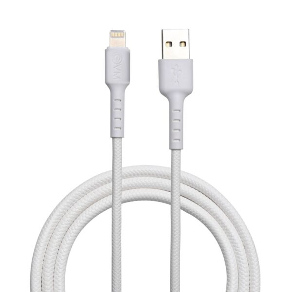 EVM LIGHTNING DATA CABLE 1 METER 4 AMP EVM C 013 white
