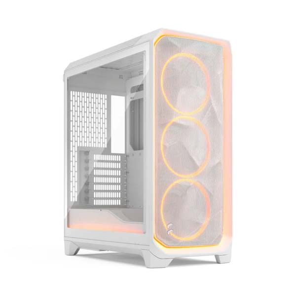 Fractal Design Meshify 3 Ambience Pro RGB Clear TG Side Panel ATX mATX Mid Tower PC Case (White)