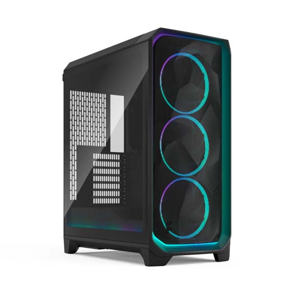 Fractal Design Meshify 3 Ambience Pro RGB Light Tinted TG Side Panel ATX mATX Mid Tower PC Case (Black)
