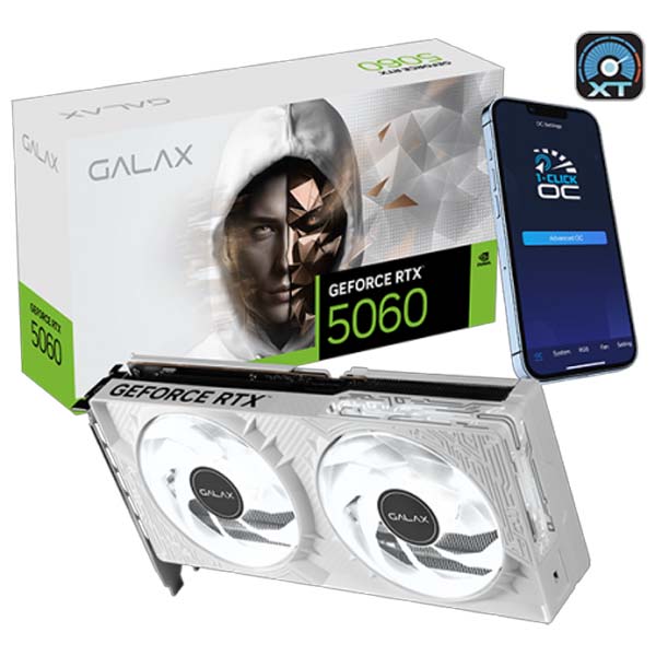 GALAX GeForce RTX 5060 1-Click OC White (Launch Edition) 8GB GDDR7 Graphics Card
