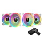 Gamdias Aeolus M2-1204R 120mm (4-in-1 Pack) ARGB Cabinet Fan (White) - Image 4