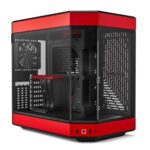 HYTE Y60 Modern Aesthetic Dual Chamber Panoramic Tempered Glass Mid-Tower ATX Computer Gaming Red and Black Case