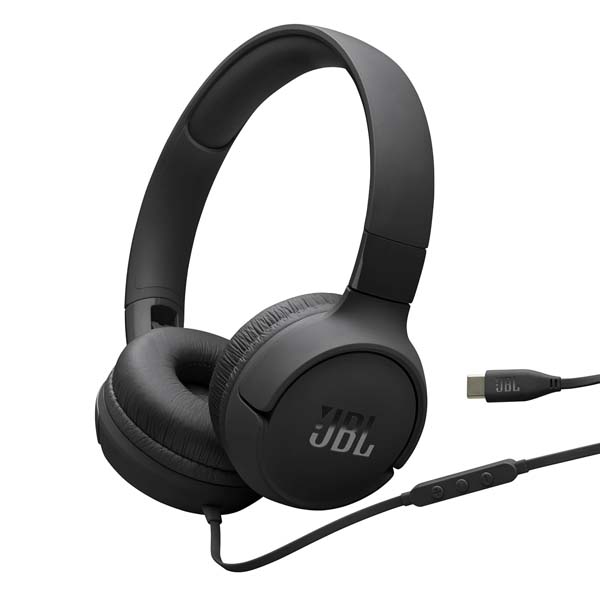 JBL Tune 520C On Ear Type C Wired Headphone (Black)