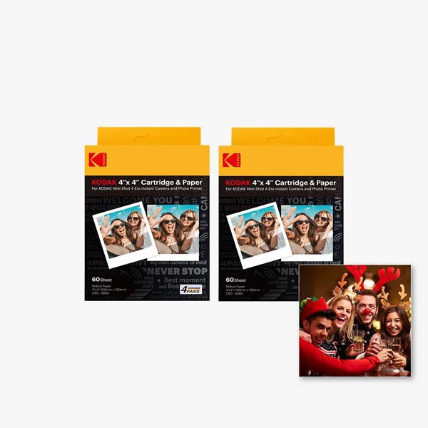 KODAK 4PASS Film Cartridge 4 x 4 inch (120 Sheets) for Mini Shot 4 ERA Instant Camera and Photo Printer