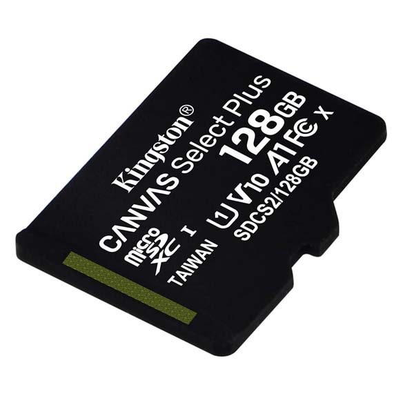 Kingston 128GB microSDHC Canvas Select Plus 100MB/s Read A1 Class 10 UHS-I Memory Card w/o Adapter