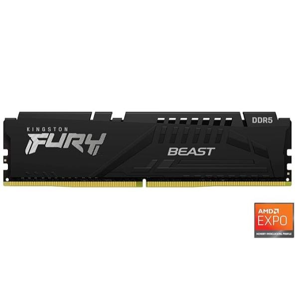 Kingston Fury Beast Black 16GB 6000MT/s DDR5 CL30 DIMM Desktop Gaming Memory (KF560C30BBE-16)