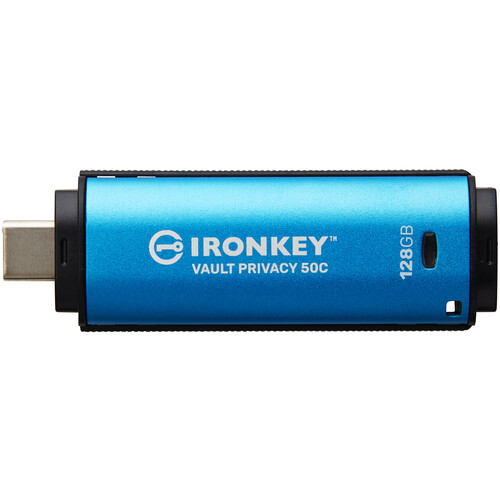 Kingston IronKey 128GB Vault Privacy 50 Series USB-C Flash Drive (Blue)