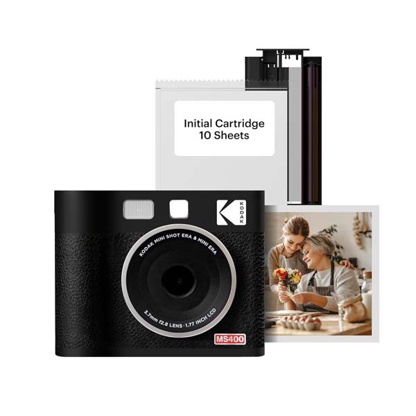 Kodak Mini Shot 4 ERA 2-in-1 Instant Camera and Photo Printer (4x4) (Camera + 68 Sheets) Black