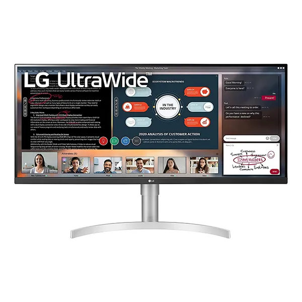LG 34WN650-W UltraWide Monitor 34″ 21:9 FHD (2560 x 1080) IPS Display, VESA DisplayHDR 400, AMD FreeSync, 3-Side Virtually Borderless Design – Silver