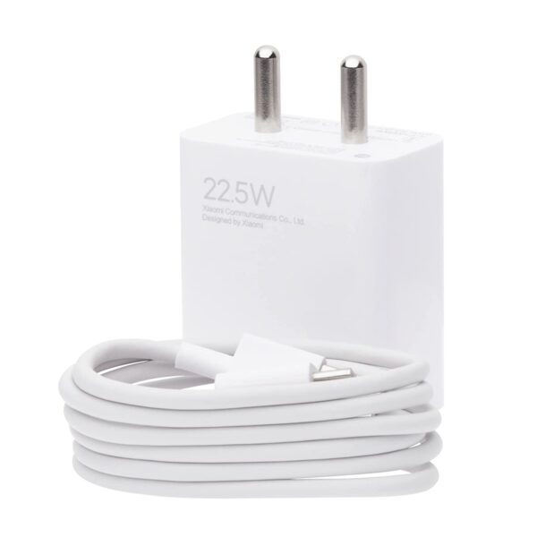 MI Xiaomi 22.5W Fast USB Type C Charger Combo for Tablets (White)