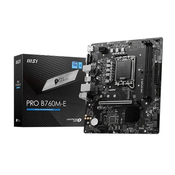 MSI Pro B760M-E DDR5 LGA 1700 mATX Motherboard Supports Intel 12th , 13th & 14th Gen Processors