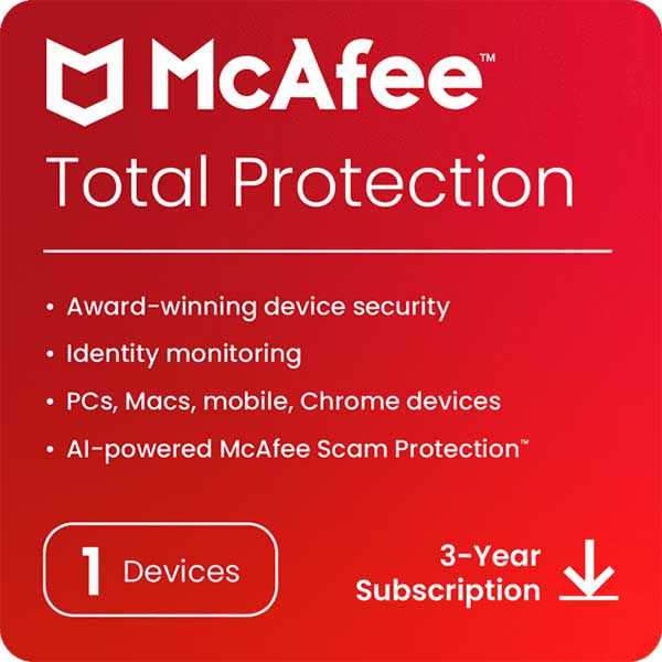 McAfee Total Protection Security Antivirus | 1 Device