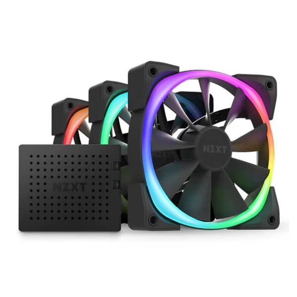 NZXT Aer RGB 2 Black 120mm Cabinet Fan Kit Triple Pack 1
