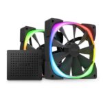 NZXT Aer RGB 2 Black 140mm Cabinet Fan Kit Twin Pack 1