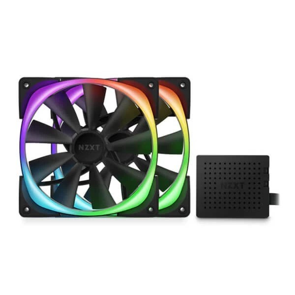 NZXT Aer RGB 2 Black 140mm Cabinet Fan Kit Twin Pack 2