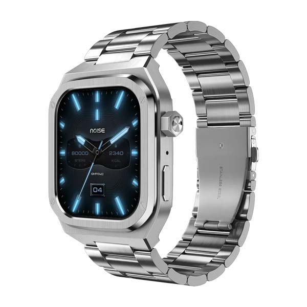 Noise ColorFit Chrome 1.85" AMOLED Smart Watch (Elite Silver)