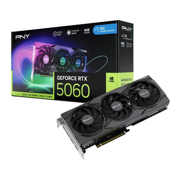 PNY GeForce RTX 5060 ARGB EPIC-X RGB Overclocked Triple Fan GPU