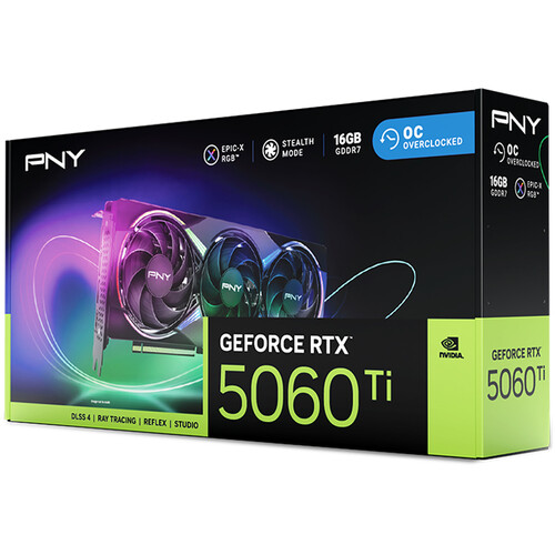 PNY NVIDIA GeForce RTX 5060 Ti 16GB EPIC-X RGB OC Triple Fan