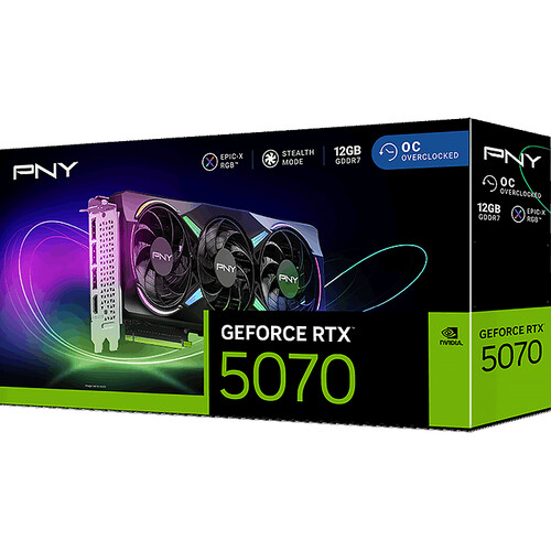 PNY NVIDIA GeForce RTX 5070 ARGB EPIC-X RGB OC Triple Fan Graphics Card