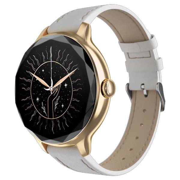 Noise Diva Smartwatch with Diamond Cut dial AMOLED Display Leather Strap 100+ Watch Faces