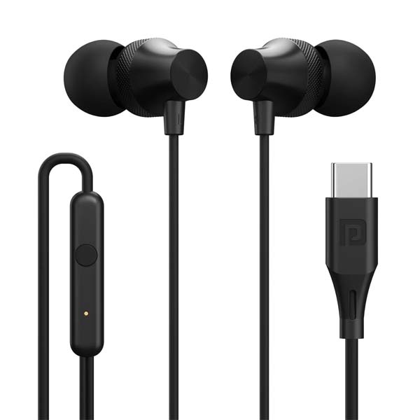 Portronics Conch Beat C in Ear Wired Earphones with Mic (Black)